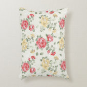 ピンクのバラの優雅の壁紙パターン アクセントクッション (正面(垂直))