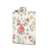 ピンクのバラの優雅の壁紙パターン フラスク (左)