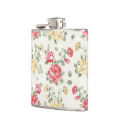 ピンクのバラの優雅の壁紙パターン フラスク (左)