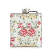 ピンクのバラの優雅の壁紙パターン フラスク (裏面)