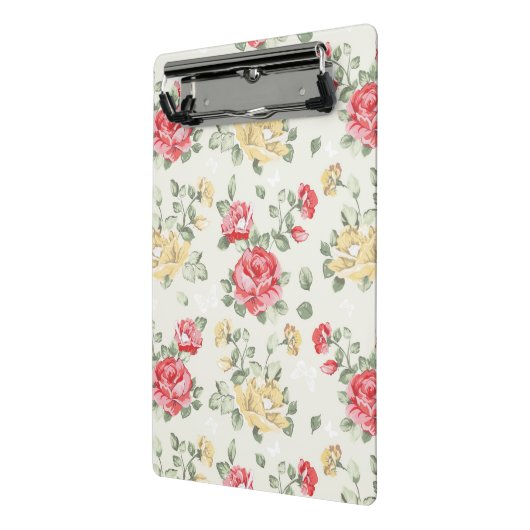 ピンクのバラの優雅の壁紙パターン ミニクリップボード (アングル2)