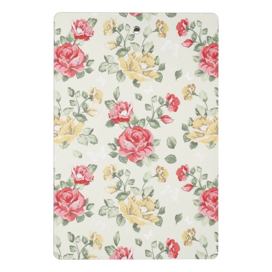 ピンクのバラの優雅の壁紙パターン ミニクリップボード (裏面)