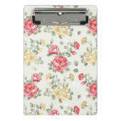 ピンクのバラの優雅の壁紙パターン ミニクリップボード (正面)