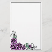 ピンクのバラの入れ墨のバレンタインの文房具 便箋 (正面)