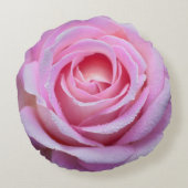 ピンクのバラの円形の装飾用クッション ラウンドクッション (裏面)