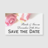 ピンクのバラの写真と日付カードを磁気保存 (正面)