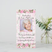 ピンクのバラの写真の悔やみや弔慰のサンキューカード サンキューカード (スタンド正面)