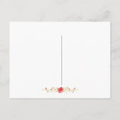 ピンクのバラの写真の結婚式の日付を保存 案内ポストカード (裏面)