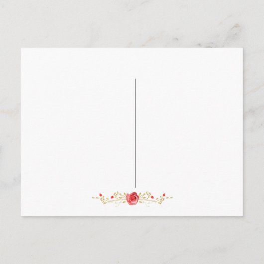 ピンクのバラの写真の結婚式の日付を保存 案内ポストカード (裏面)