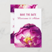 ピンクのバラの写真エレガント、日付カードの保存 セーブザデート (正面/裏面)