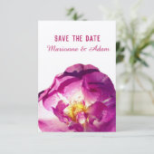 ピンクのバラの写真エレガント、日付カードの保存 セーブザデート (スタンド正面)