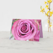 ピンクのバラの写真グリーティングカード カード (黄色い花)