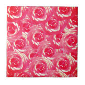 ピンクのバラの写真セラミックフォトタイル タイル (正面)