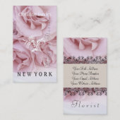 ピンクのバラの写真撮影、ウェディンの花屋 名刺 (正面/裏面)