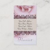 ピンクのバラの写真撮影、ウェディンの花屋 名刺 (裏面)