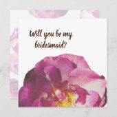 ピンクのバラの写真,あなたは私のbridesmaidカードになる 招待状 (正面/裏面)
