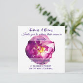 ピンクのバラの写真, エレガントな結婚式の招待状 招待状 (スタンド正面)