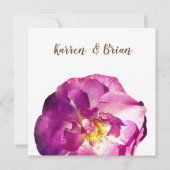 ピンクのバラの写真, エレガントな結婚式の招待状 招待状 (裏面)