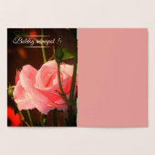 ピンクのバラの写真 – ハンガリーの名前の日 – 贅沢 箔カード (内部)