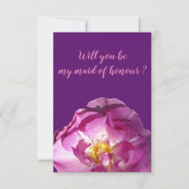 ピンクのバラの写真、私のメイド・オブ・オーナー(花嫁付き添い人) 招待状