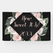 ピンクのバラの卒業式の甘さ 横断幕 (横)