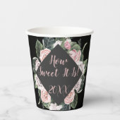 ピンクのバラの卒業式の甘さ 紙コップ (正面)