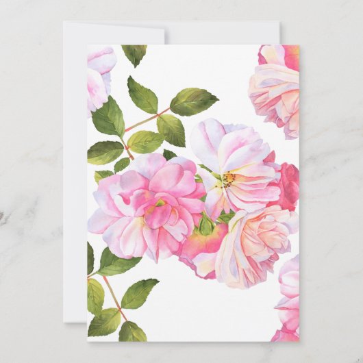 ピンクのバラの園ミセス結婚ズ 招待状 (裏面)