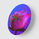 ピンクのバラの壁時計 ラウンド壁時計 (傾斜)