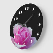 ピンクのバラの壁時計 ラージ壁時計 (傾斜)