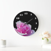 ピンクのバラの壁時計 ラージ壁時計 (ホーム)