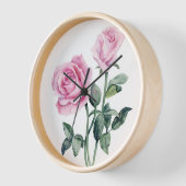 ピンクのバラの壁時計 壁時計 (傾斜)