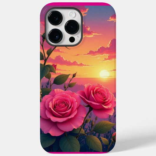 ピンクのバラの夕焼けグロー Case-Mate iPhoneケース