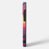 ピンクのバラの夕焼けグロー iPhoneケース (左側面)