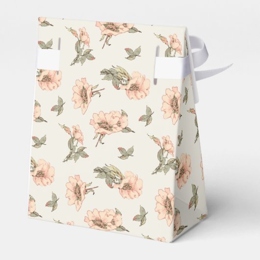 ピンクのバラの女の子の赤ちゃんシャワーお気に入りボックス フェイバーボックス (裏面サイド)