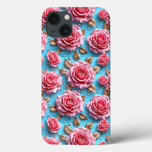 ピンクのバラの女性らしいラグジュアリーデザイン Case-Mate iPhoneケース (裏面)