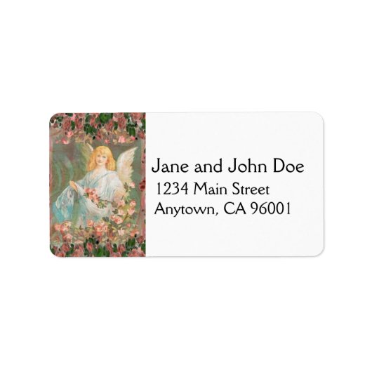 ピンクのバラの守護天使 ラベル (正面)