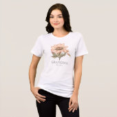 ピンクのバラの家族メンバー 女の子 トライブレンドTシャツ (正面全面)