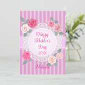 ピンクのバラの幸せな母の日 カード (スタンド正面)