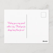 ピンクのバラの幸せな母の日 ポストカード (裏面)