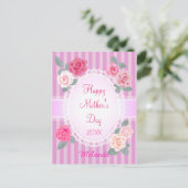 ピンクのバラの幸せな母の日 ポストカード (スタンド正面)