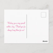 ピンクのバラの幸せな母の日 ポストカード (裏面)