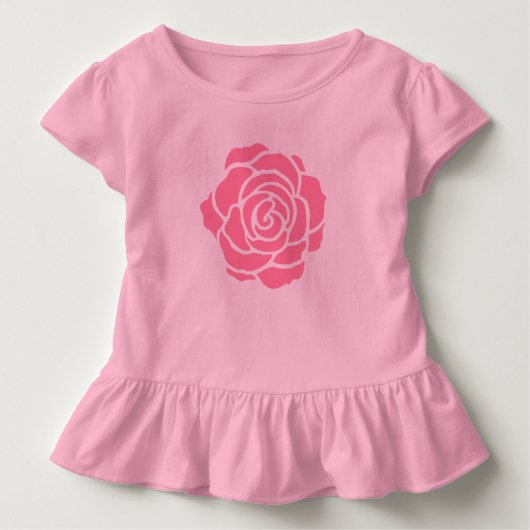 ピンクのバラの幼児のTシャツ トドラーTシャツ (正面)