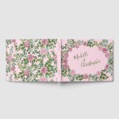 ピンクのバラの庭での春の結婚式 ゲストブック (全面)