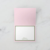 ピンクのバラの庭での春の結婚式 サンキューカード (内部)