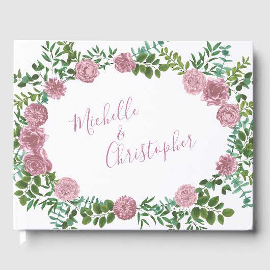 ピンクのバラの庭 春の結婚式 ゲストブック (正面)