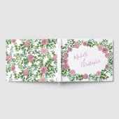 ピンクのバラの庭 春の結婚式 ゲストブック (全面)