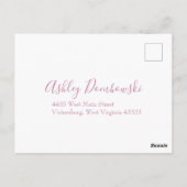 ピンクのバラの庭 春の結婚式 ポストカード (裏面)