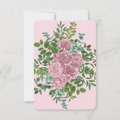 ピンクのバラの庭 春の結婚式 招待状 (裏面)