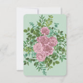ピンクのバラの庭 春の結婚式 招待状 (裏面)