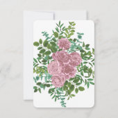 ピンクのバラの庭 春の結婚式 招待状 (裏面)